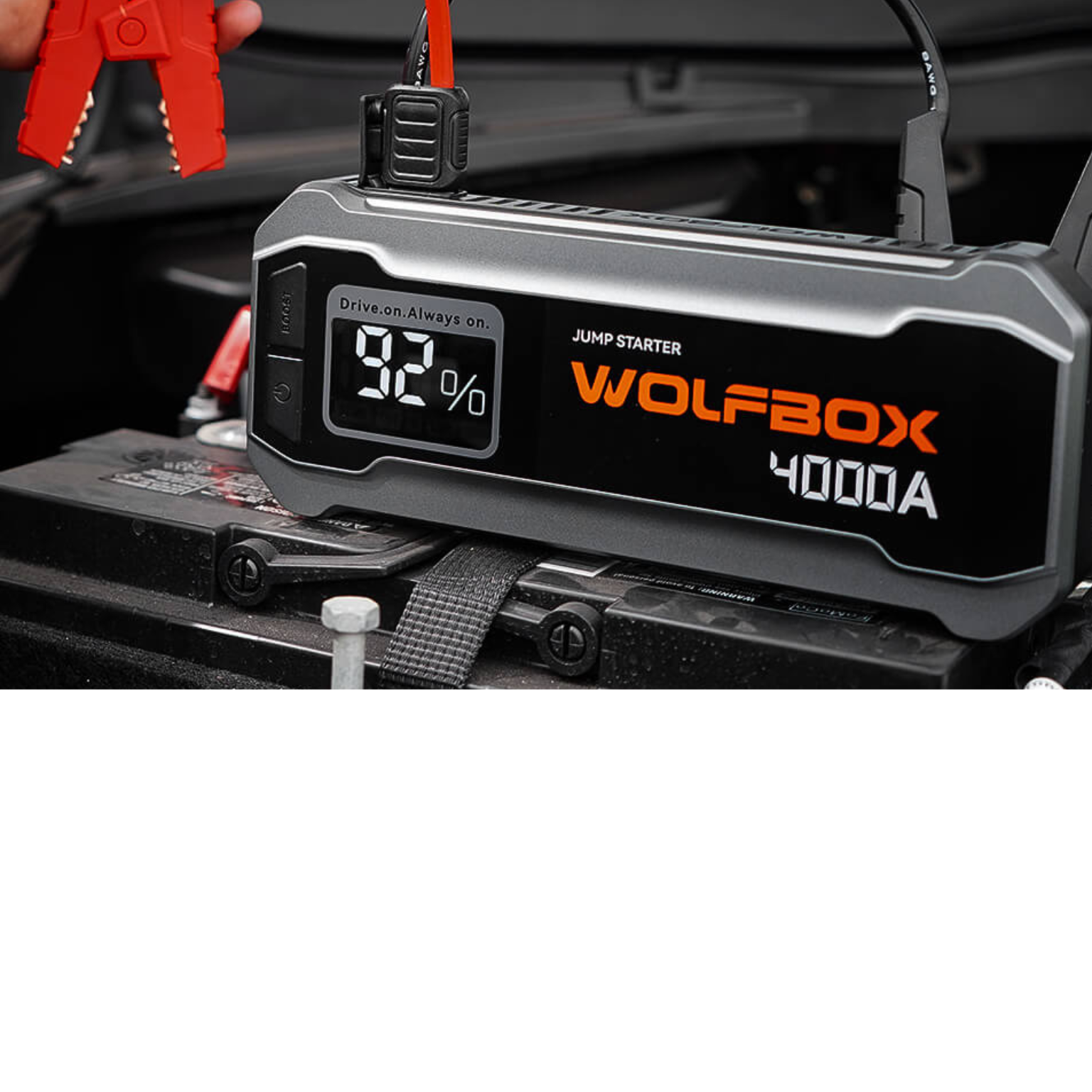 WOLFBOX 4000A Jumpstarter met 65Watt adapter - Jumpstarter voor auto, vrachtwagen en camper