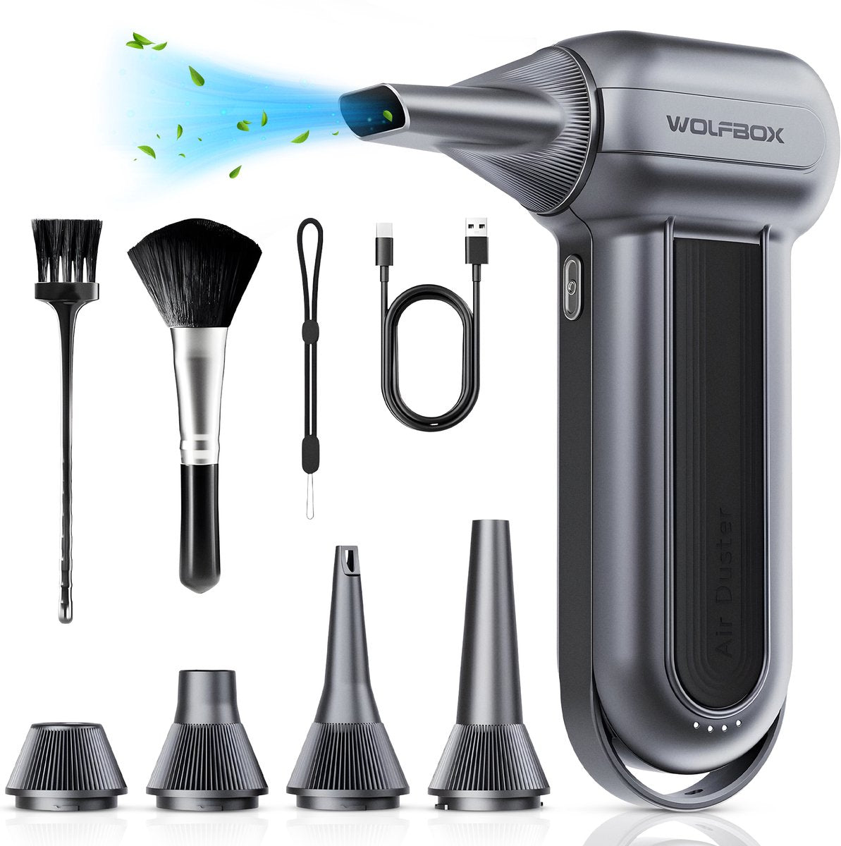 Wolfbox MF100 Air Duster Oplaadbaar 6000mAh - Compressed air