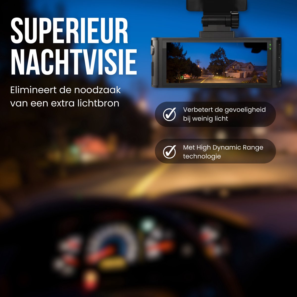 RedTiger F7NS 4K Dashcam, Wifi en GPS, met app