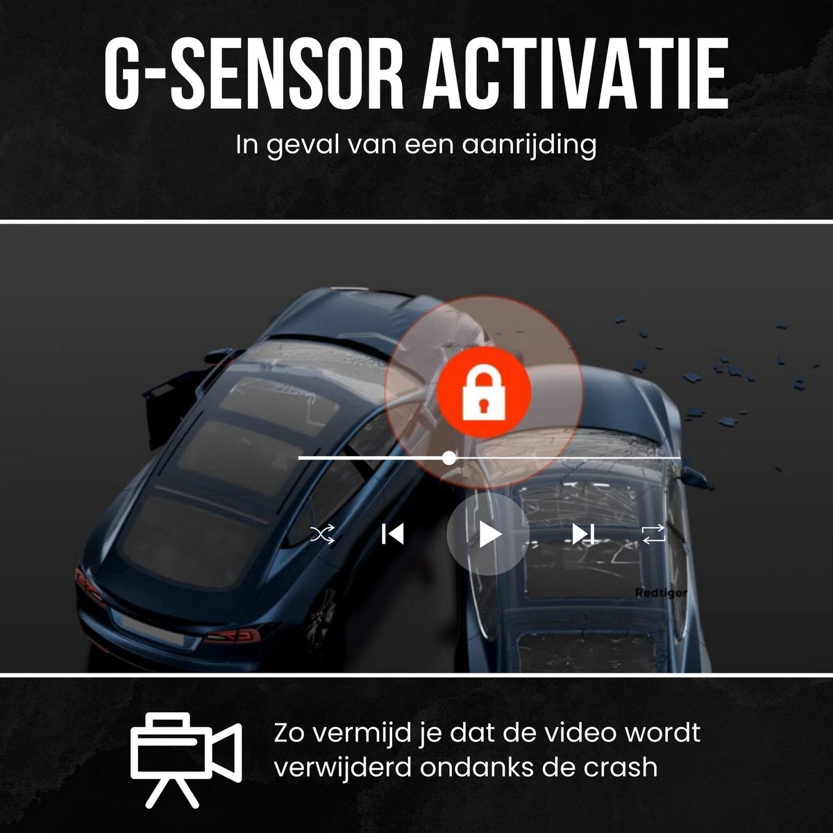 RedTiger F7NS 4K Dashcam, Wifi en GPS, met app