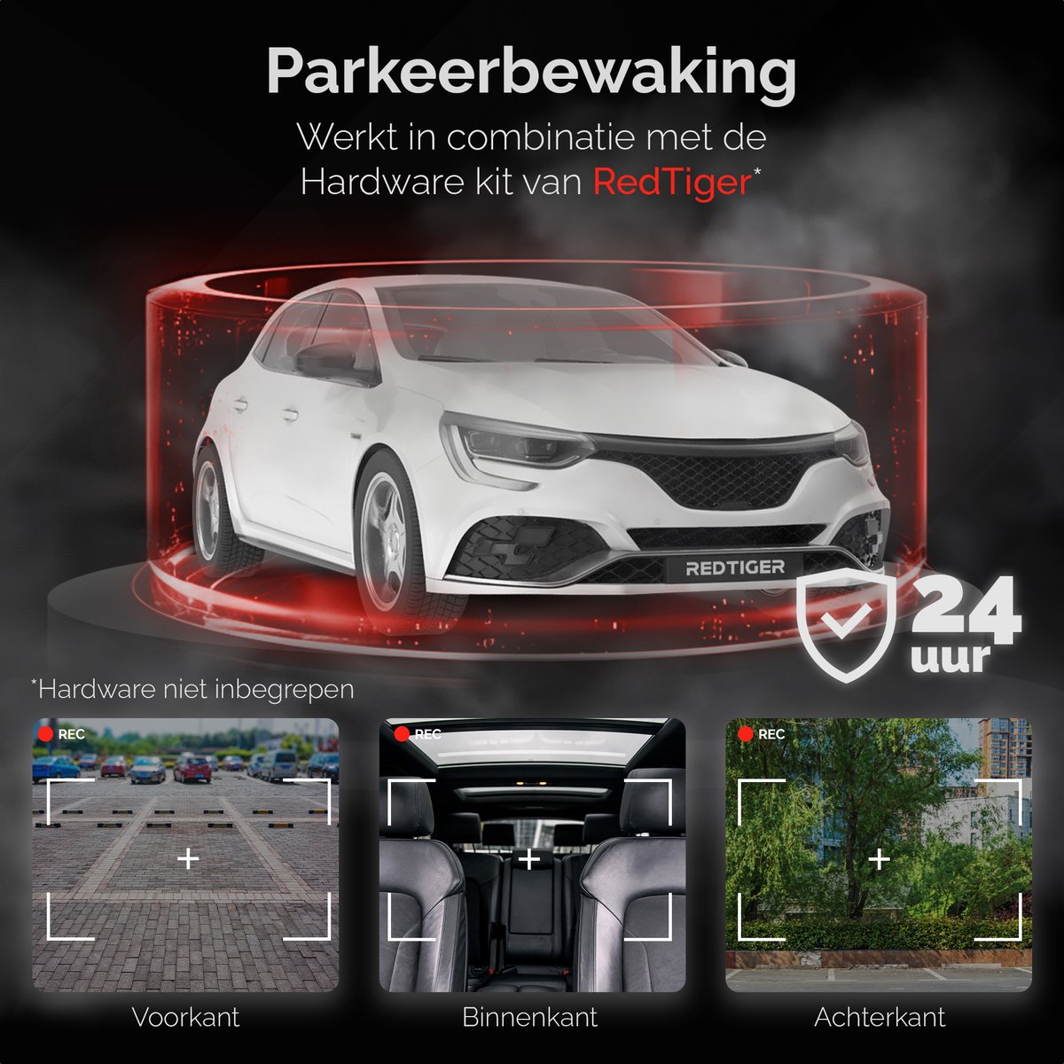 RedTiger F17 3-kanaals dashcam, 4K & 1080P & 1080P, 5G wifi, GPS