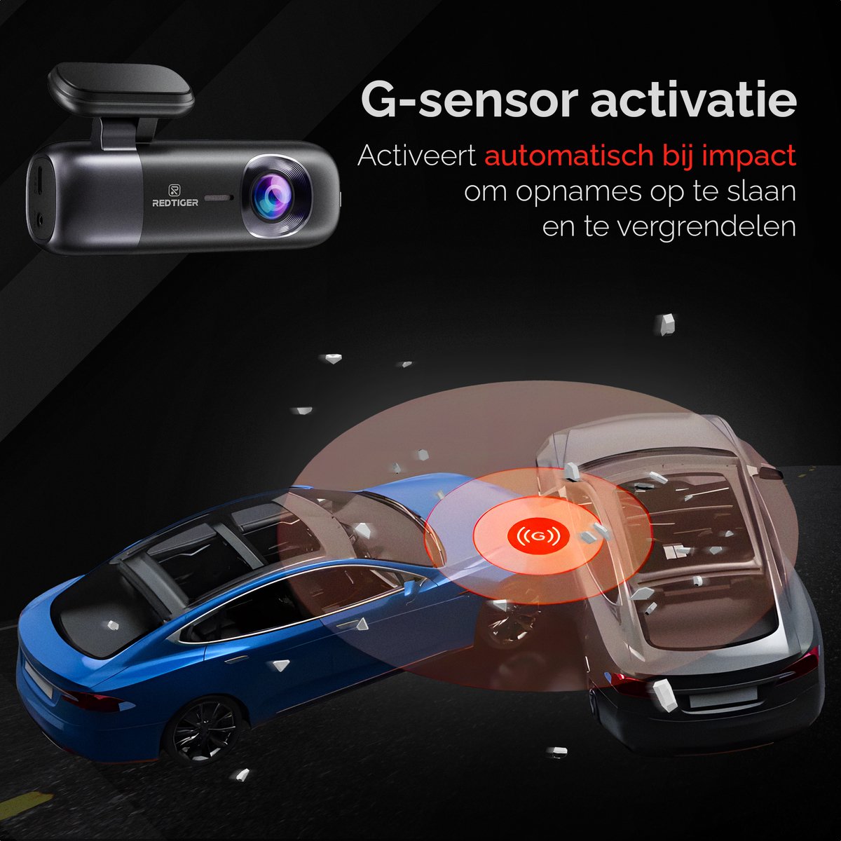 Redtiger F9 Dual Dashcam 4K & 1080P Wifi, GPS