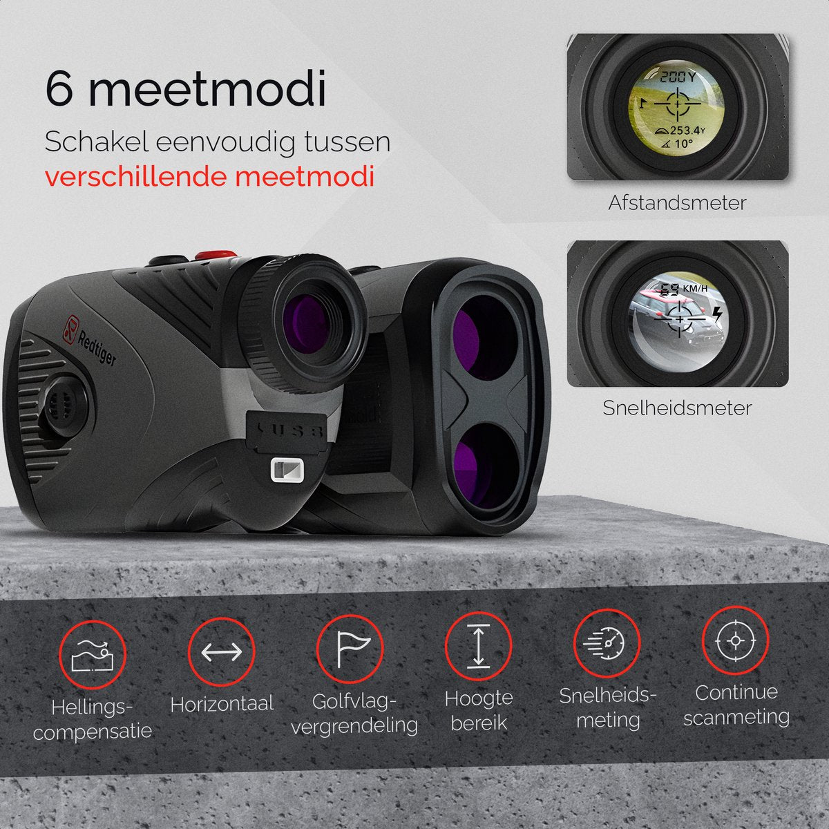 RedTiger Golf Afstandsmeter - Afstandsmeter Golf - Laser afstandsmeter Golf