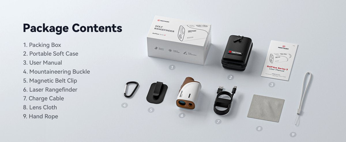 RedTiger Golf Afstandsmeter Golfvue Bruin - Afstandsmeter Golf - Laser afstandsmeter Golf