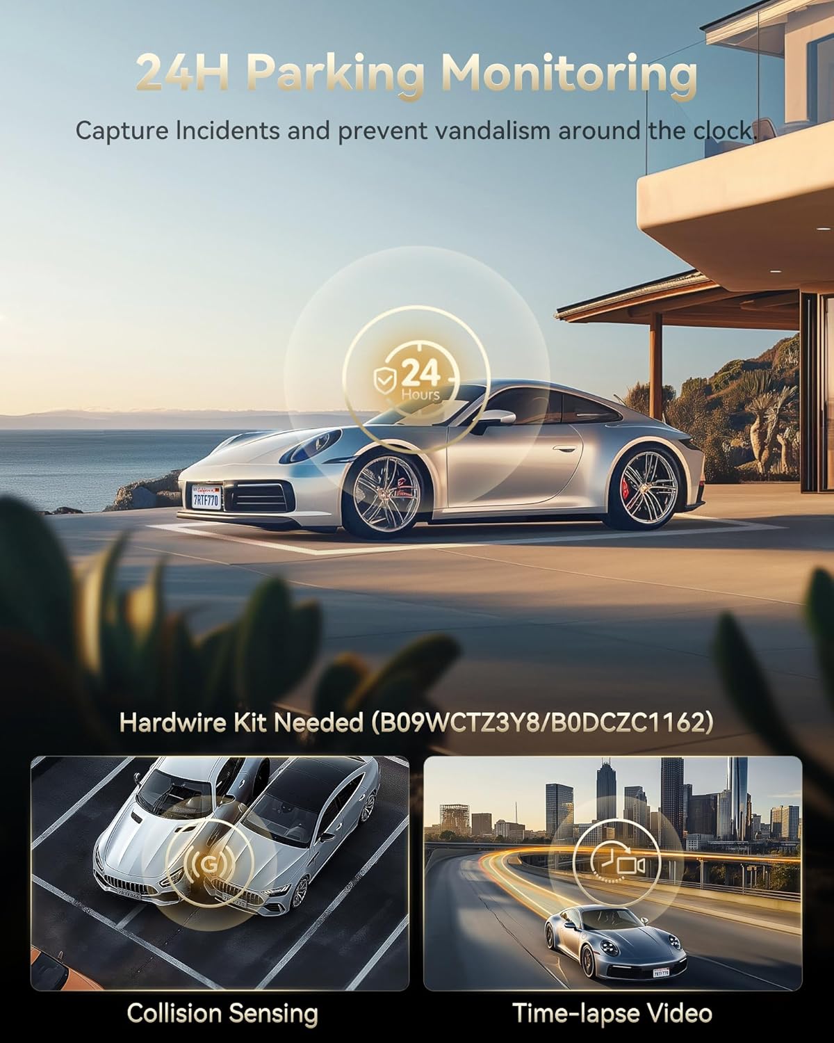 Redtiger F77 Pro V02 4K + 4K Dashcam, Touchscreen, GPS met 5G Wifi, 256 GB Intern Geheugen