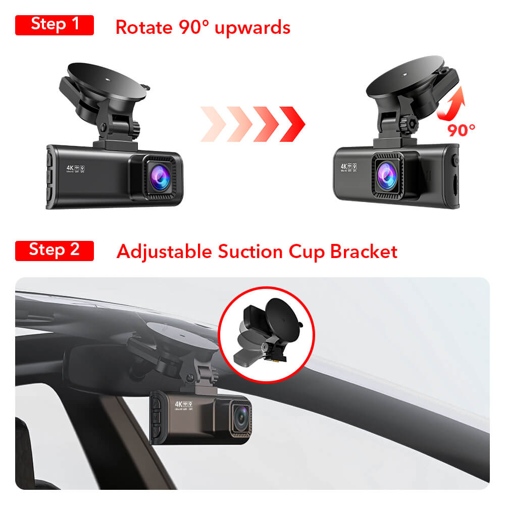Redtiger F7N/F17 Dashcam Zuignap Mount met GPS Module