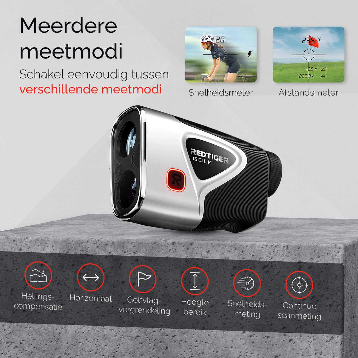 RedTiger Golf Afstandsmeter - Afstandsmeter Golf - Laser afstandsmeter Golf - Lichtaanpassing