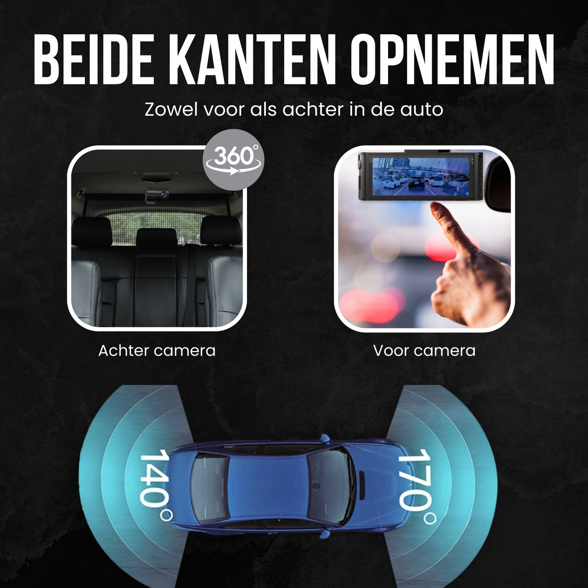 Redtiger F7NP 4K Dual Dashcam Wifi, GPS met app