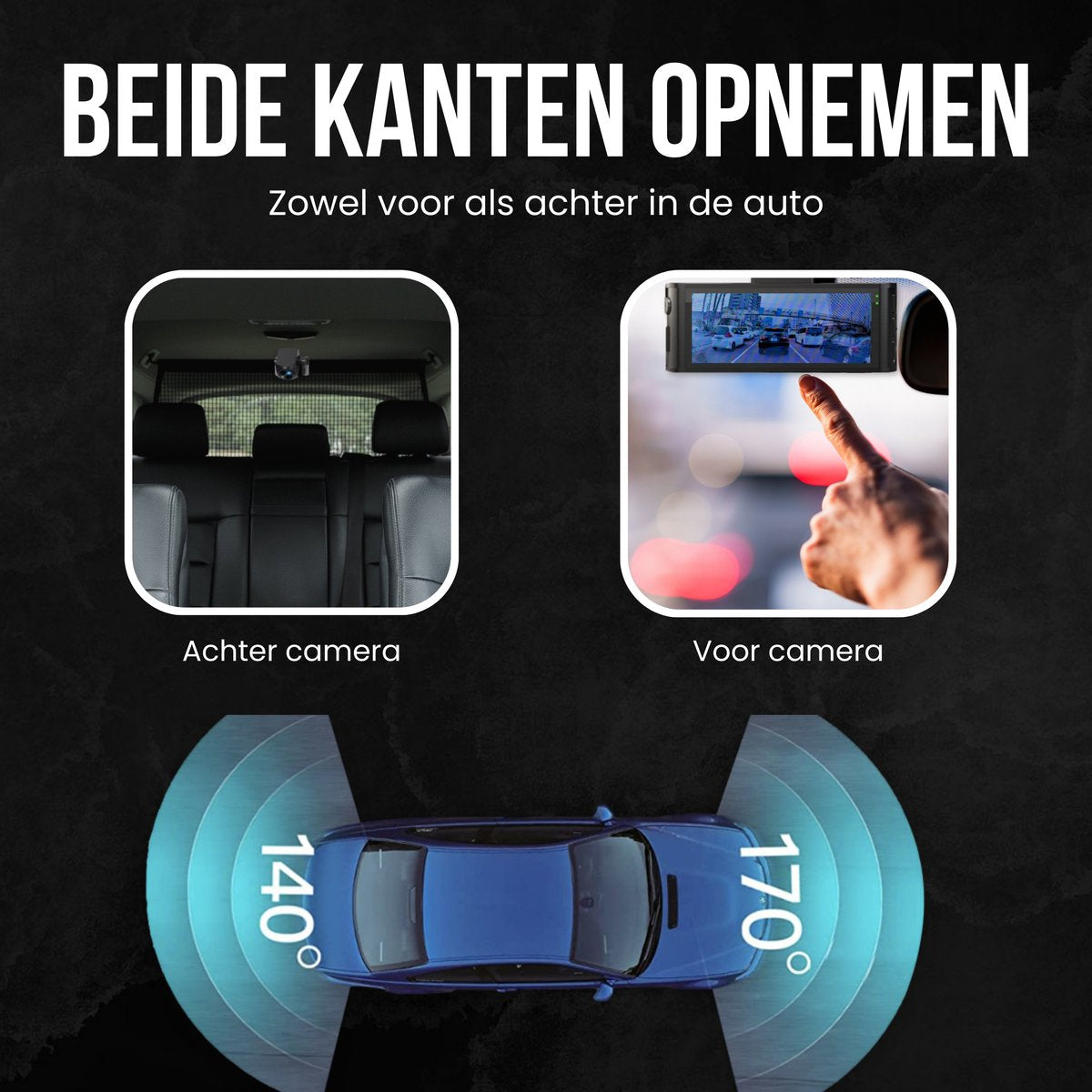 RedTiger F7N Dual Dashcam 4K &amp; 1080P WiFi en GPS - 3,18 Inch met App