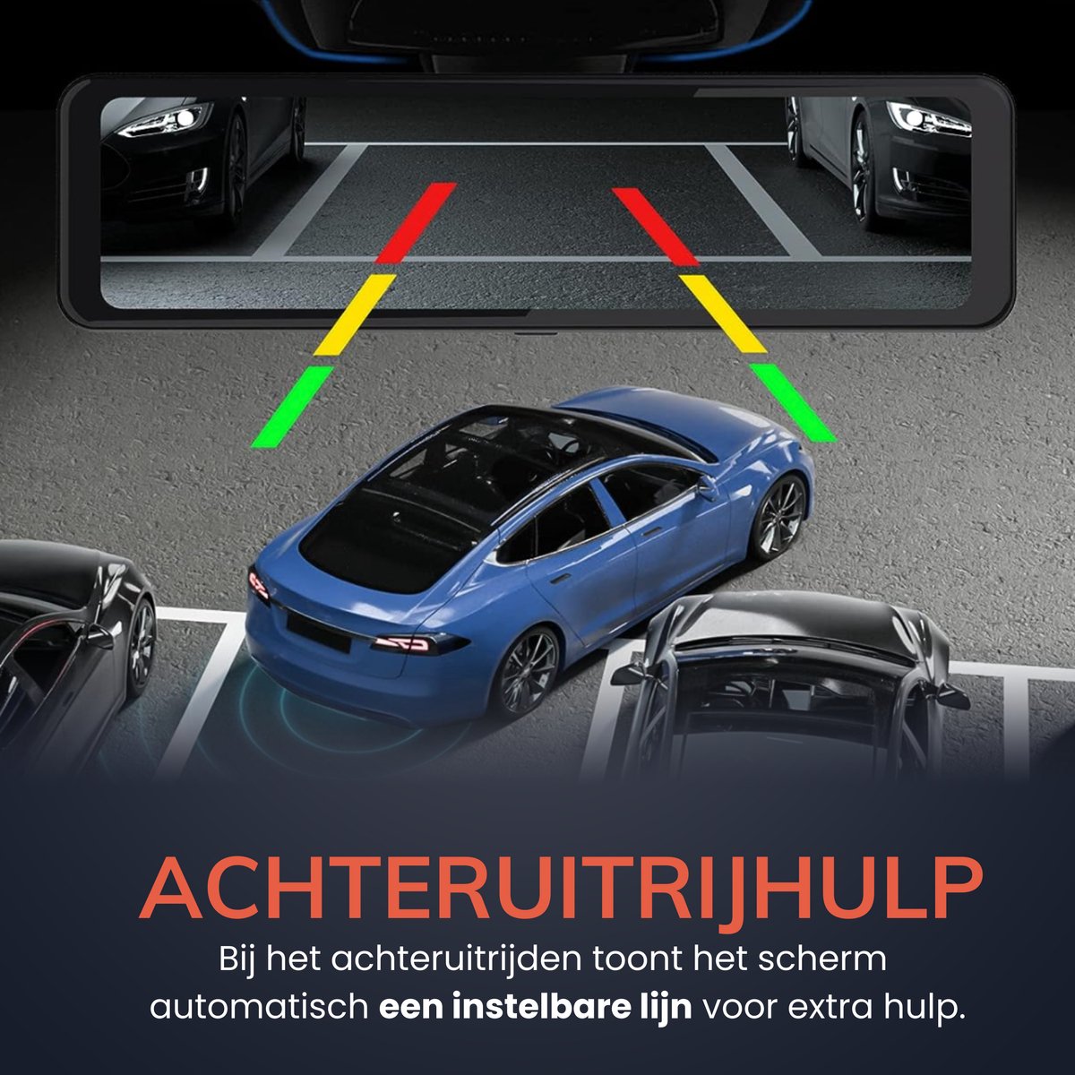 RedTiger T27 4K Spiegel Dashcam, GPS met WDR, 2.5K achtercamera