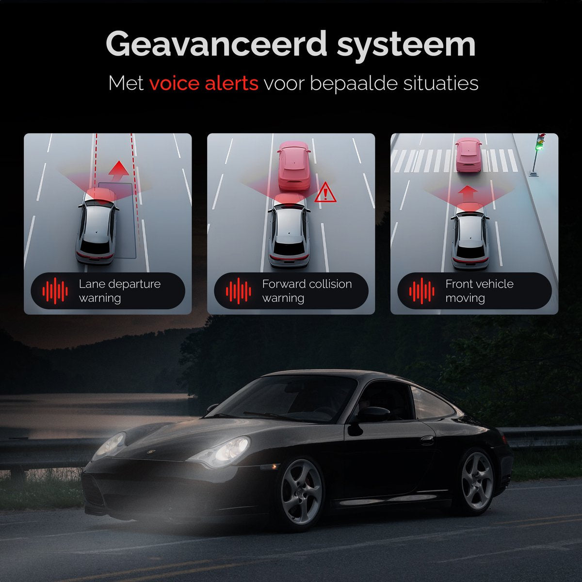 RedTiger F9 Lite 4K Dashcam, 5G Wifi en GPS met app