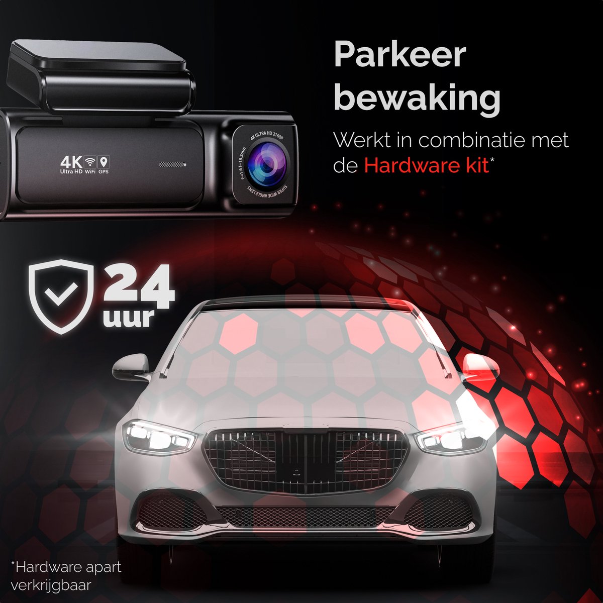 Camsy K803 Dual Dashcam voor auto - 4K & 1080p - Voor en achter Camera - WiFi en Gps - 3,59 inch LCD met App - Sony Sensor - Nachtzicht - Parkeerbewaking - G Sensor - Loop opname