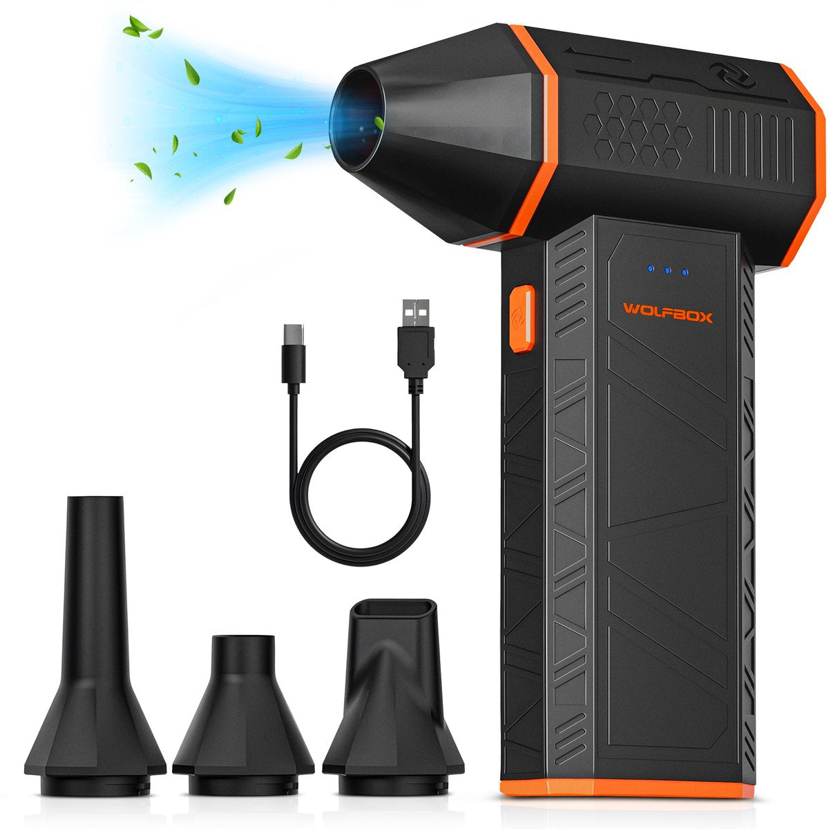 Wolfbox MF50 Air Duster Draadloos - Oplaadbaar 5000mAh - Compressed air - Perslucht