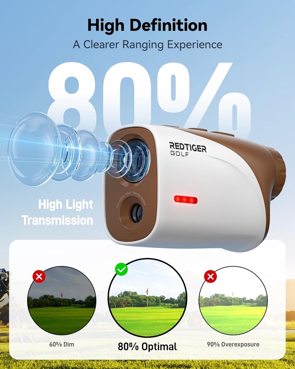 RedTiger Golf Afstandsmeter Golfvue Bruin - Afstandsmeter Golf - Laser afstandsmeter Golf
