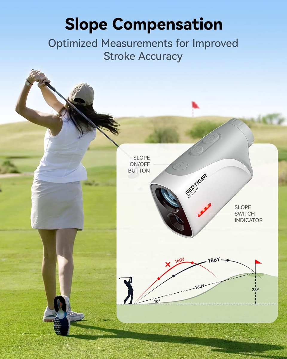 RedTiger Golf Afstandsmeter Golfvue Wit - Afstandsmeter Golf - Laser afstandsmeter Golf